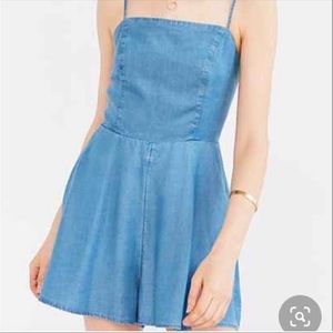 Kimchi blue urban outfitters denim tie back romper